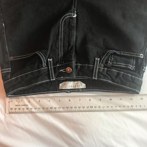 Topshop Contrast Stitching Black and White Jeans - Picture 2 of 4